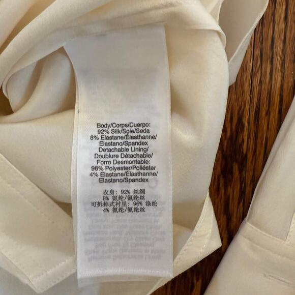 Cream DKNY button up silk blouse - Picture 7 of 8